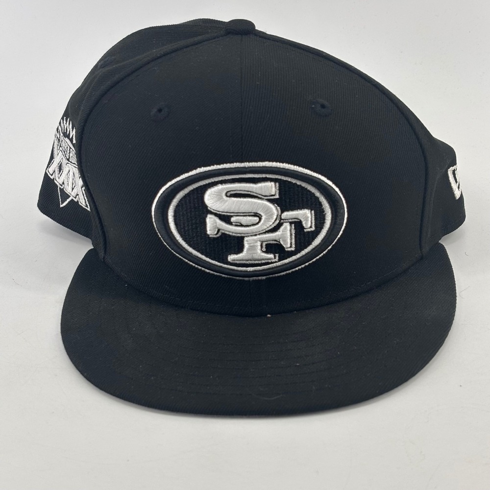 New Era 59FIFTY SF 49ers Fitted Hat 7 3/8 Black Super Bowl XXIX Patch NFL Cap